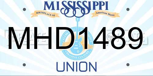 MHD1489 Mississippi License Plate
