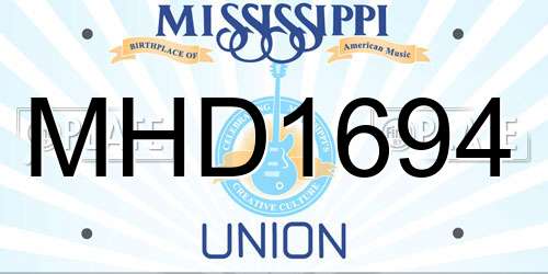 MHD1694 Mississippi License Plate