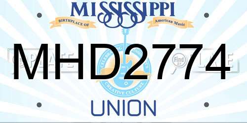 MHD2774 Mississippi License Plate