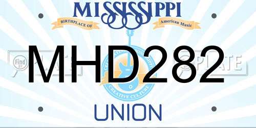 MHD282 Mississippi License Plate