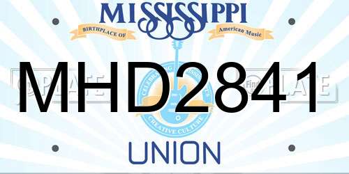 MHD2841 Mississippi License Plate