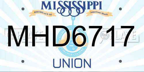 MHD6717 Mississippi License Plate
