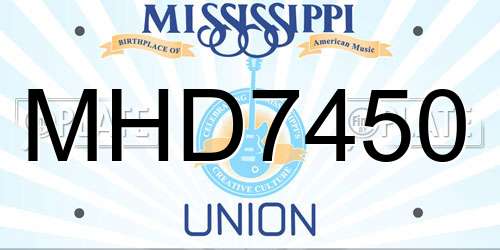 MHD7450 Mississippi License Plate