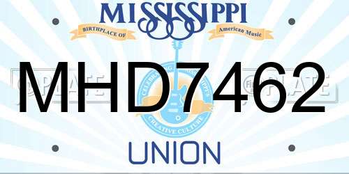 MHD7462 Mississippi License Plate