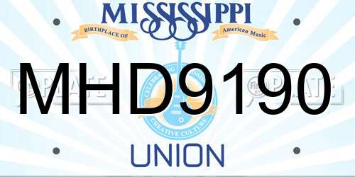 MHD9190 Mississippi License Plate