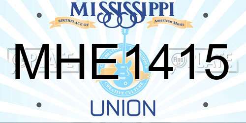 MHE1415 Mississippi License Plate