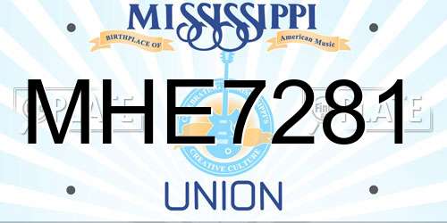 MHE7281 Mississippi License Plate