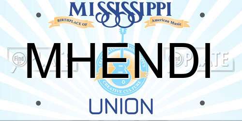MHENDI Mississippi License Plate