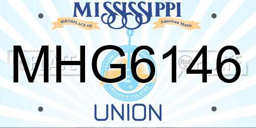 MHG6146 Mississippi License Plate