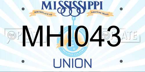 MHI043 Mississippi License Plate