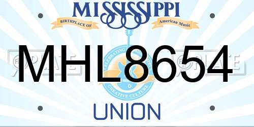 MHL8654 Mississippi License Plate