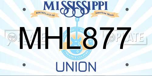 MHL877 Mississippi License Plate