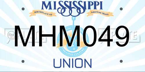 MHM049 Mississippi License Plate
