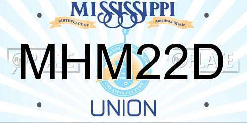 MHM22D Mississippi License Plate