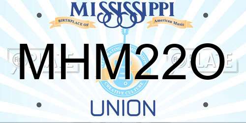 MHM22O Mississippi License Plate