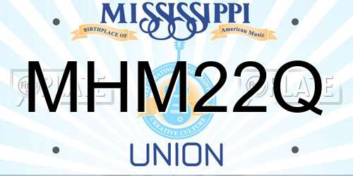 MHM22Q Mississippi License Plate