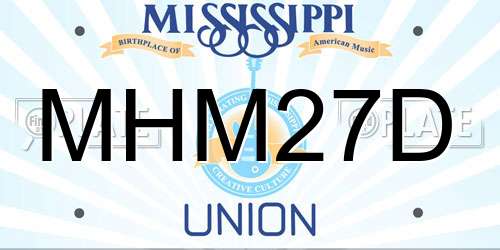 MHM27D Mississippi License Plate