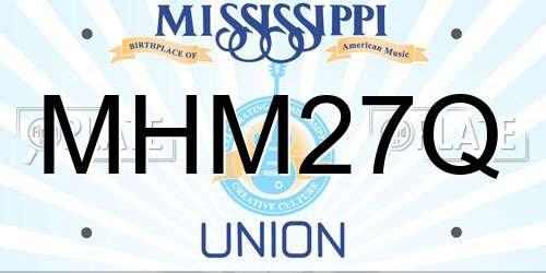 MHM27Q Mississippi License Plate