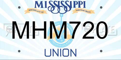 MHM720 Mississippi License Plate