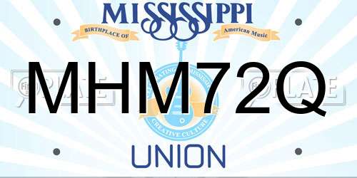 MHM72Q Mississippi License Plate
