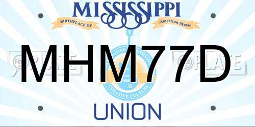 MHM77D Mississippi License Plate
