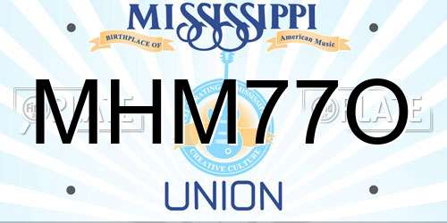 MHM77O Mississippi License Plate