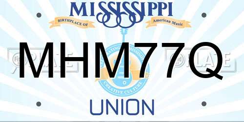 MHM77Q Mississippi License Plate