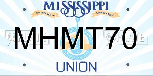MHMT70 Mississippi License Plate