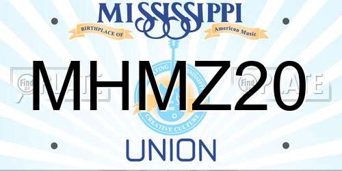 MHMZ20 Mississippi License Plate