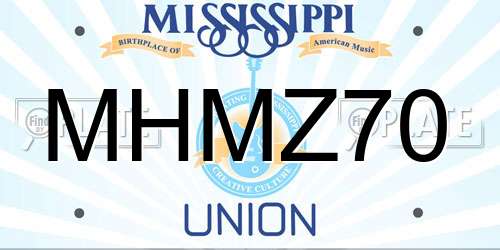 MHMZ70 Mississippi License Plate
