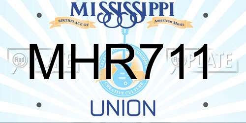 MHR711 Mississippi License Plate