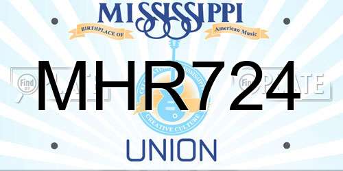 MHR724 Mississippi License Plate