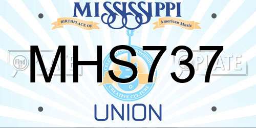 MHS737 Mississippi License Plate