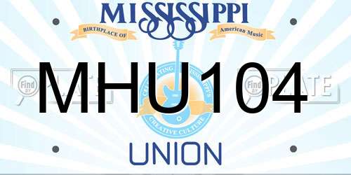 MHU104 Mississippi License Plate