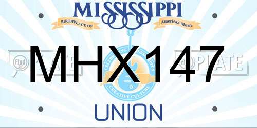 MHX147 Mississippi License Plate