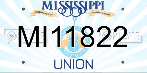 MI11822 Mississippi License Plate