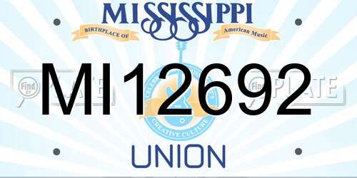 MI12692 Mississippi License Plate