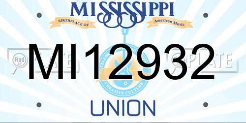 MI12932 Mississippi License Plate