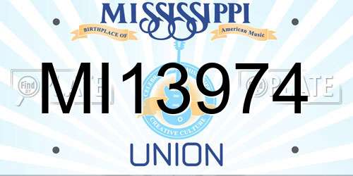 MI13974 Mississippi License Plate