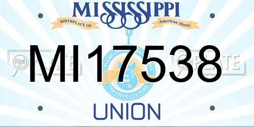MI17538 Mississippi License Plate