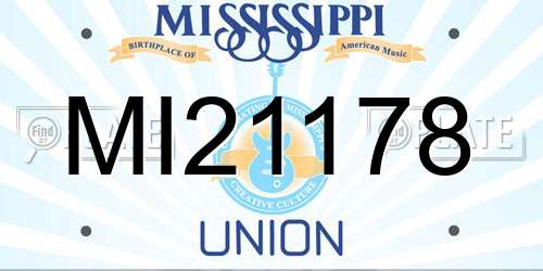 MI21178 Mississippi License Plate