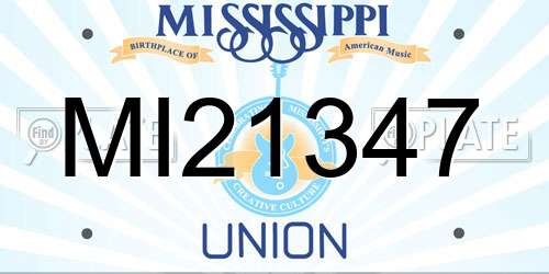 MI21347 Mississippi License Plate