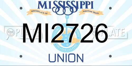 MI2726 Mississippi License Plate