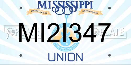 MI2I347 Mississippi License Plate