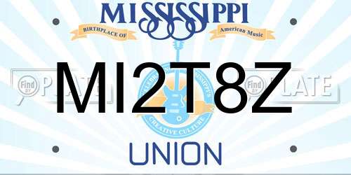 MI2T8Z Mississippi License Plate