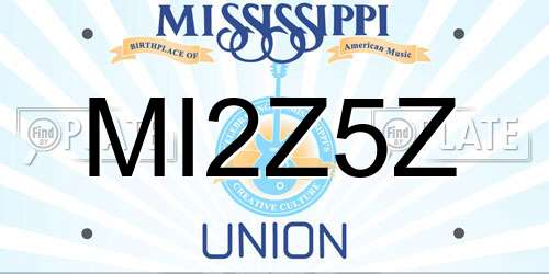 MI2Z5Z Mississippi License Plate