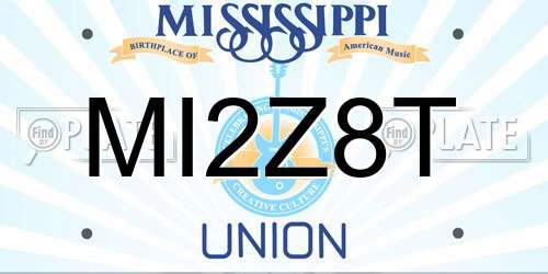 MI2Z8T Mississippi License Plate
