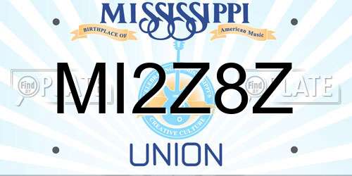 MI2Z8Z Mississippi License Plate