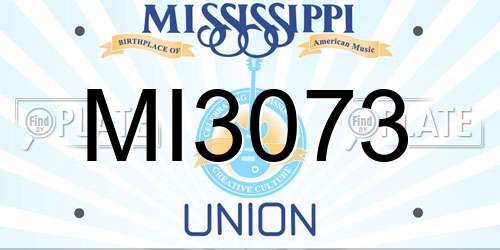 MI3073 Mississippi License Plate