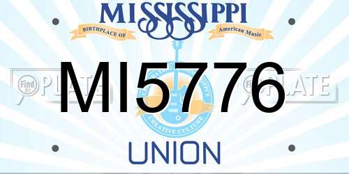 MI5776 Mississippi License Plate